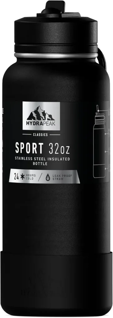 Hydrapeak 32oz Sport Insulated Water Bottle with Straw Lid