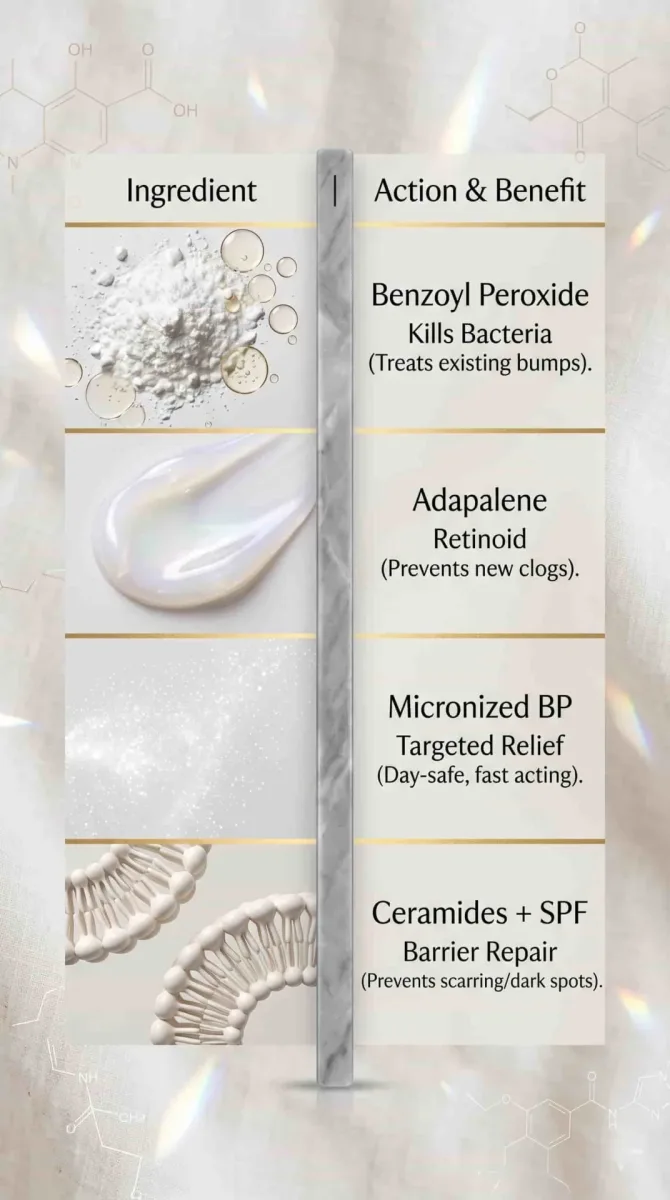 Premium minimalist still life of translucent retinoid gel texture for cystic acne treatment.