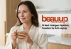 Radiant woman with dewy, hydrated skin enjoying a morning wellness ritual. Best collagen result.